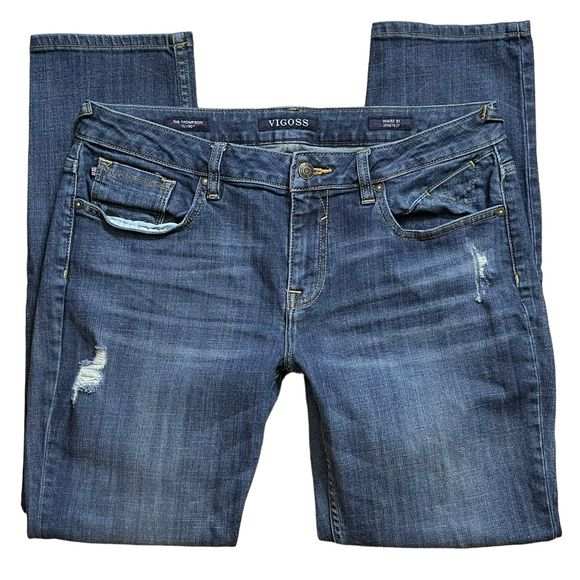 Vigoss The Thompson Tomboy Jeans Women's Mid Rise Relaxed Distressed Denim 31 - Picture 5 of 11